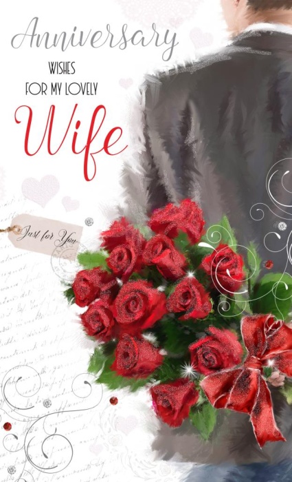 Red Roses Wife Anniversary Card