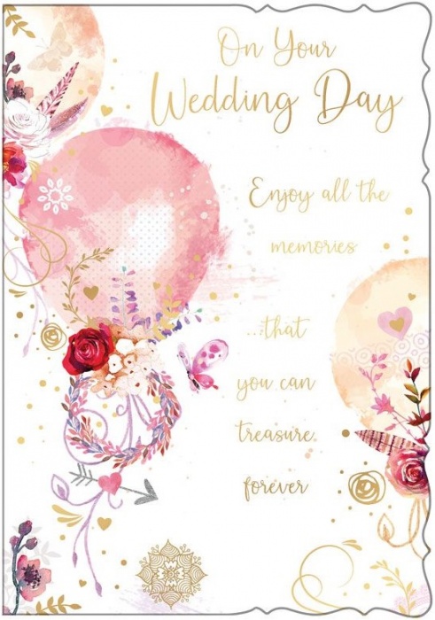 Elegant Balloons Wedding Card