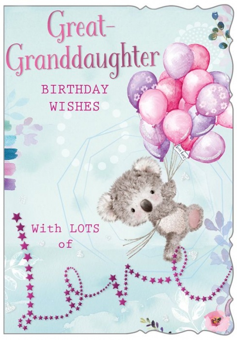 Koala Great Grand Daughter Birthday Card