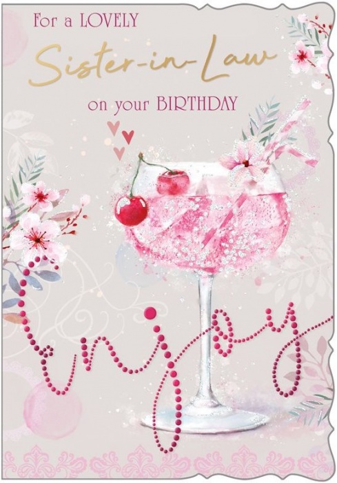 Cherry Gin Sister In Law Birthday Card