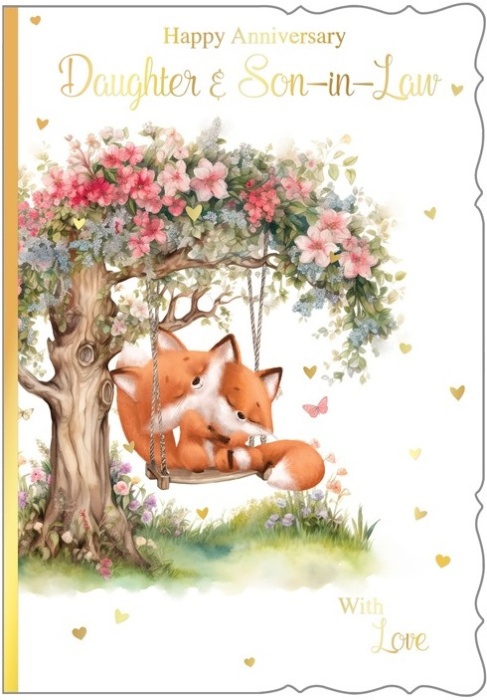 Tree Swing Daughter & Son-In-Law Anniversary Card