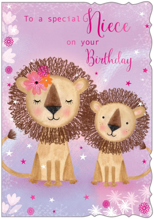 Lions Niece Birthday Card