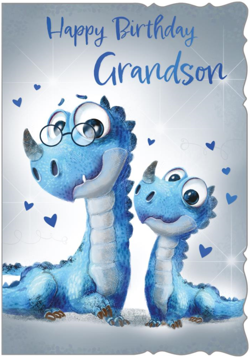 Blue Dragons Grandson Birthday Card