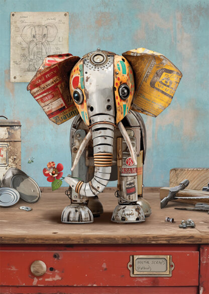 Scrap Elephant Greeting Card