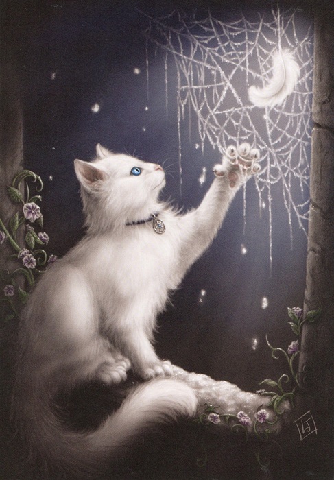 Snow Kitten Greeting Card