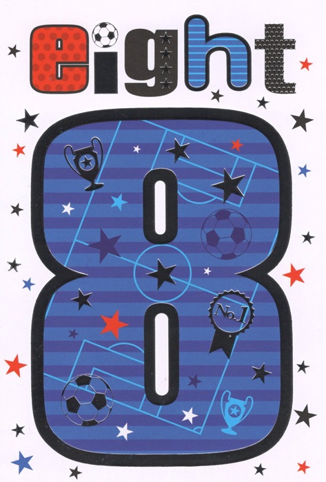 Stars 8th Birthday Card