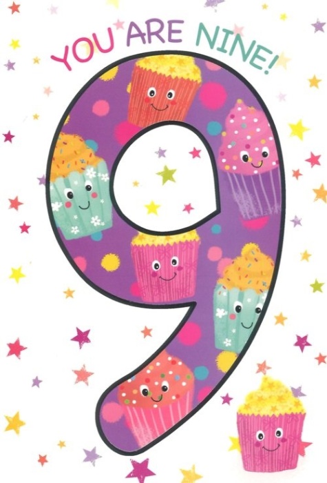 Cupcakes 9th Birthday Card