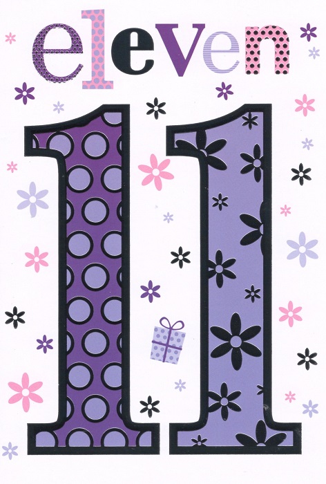 Flowers 11th Birthday Card