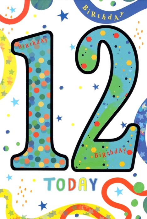 Spots & Stars 12th Birthday Card