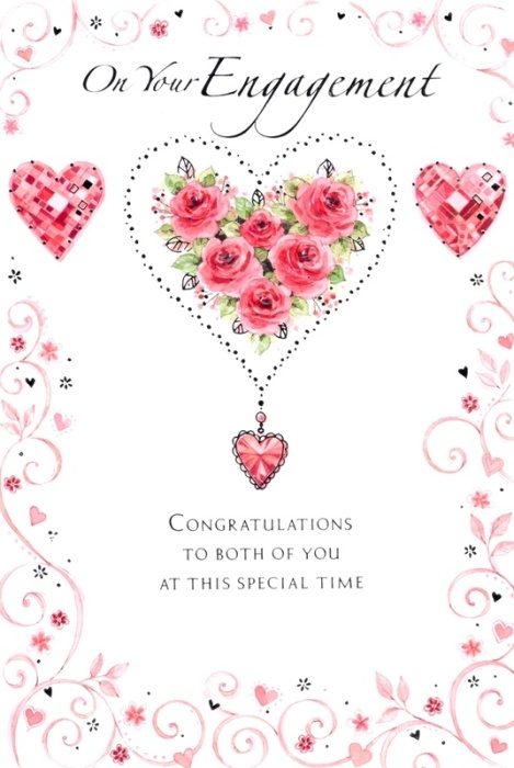 Rose Heart Engagement Card