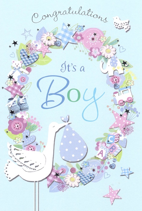 Stork New Baby Boy Card