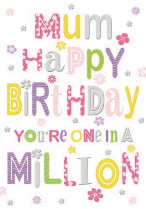 You're One In A Million Mum Birthday Card