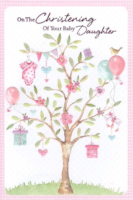 Tree Daughter Christening Card