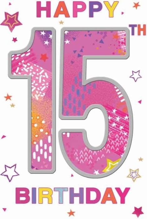 Stars 15th Birthday Card