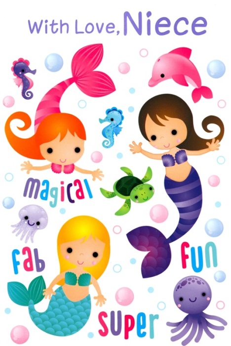 Mermaids Niece Birthday Card