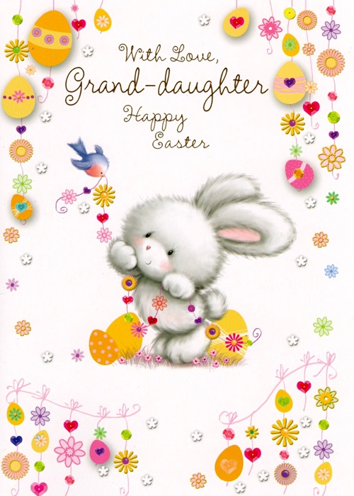 Flower Garlands Grand-Daughter Easter Card