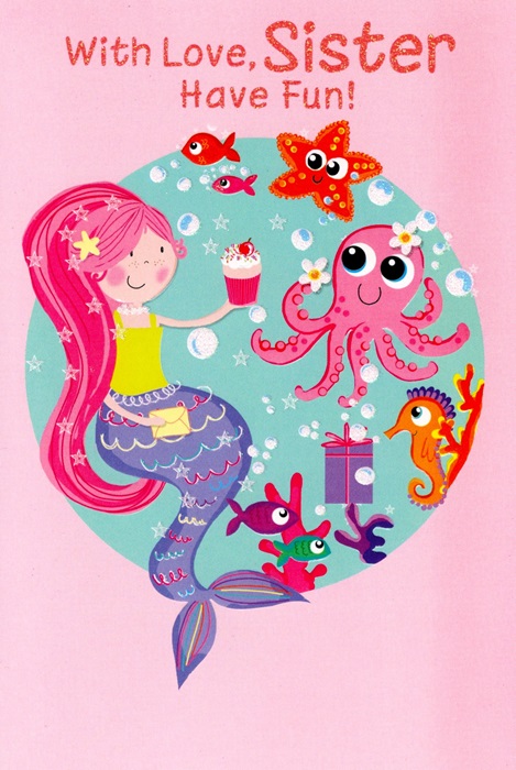 Mermaid Sister Birthday Card