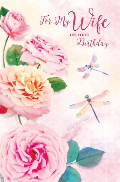Dragonflies Wife Birthday Card