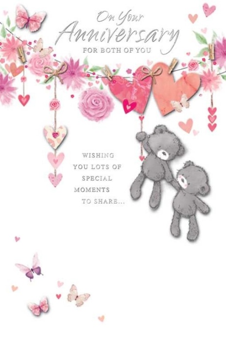 Hearts & Teddies Your Anniversary Card