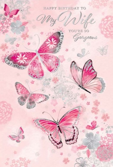 Butterflies Wife Birthday Card