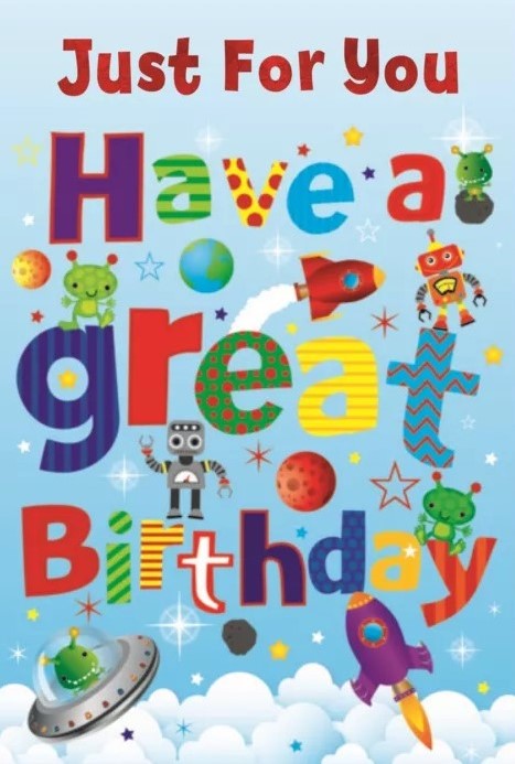 Robots & Rockets Birthday Card