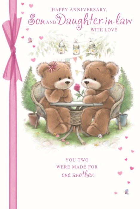 Pink Rose Son & Daughter-In-Law Anniversary Card