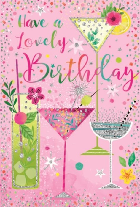 Fizzy Cocktails Birthday Card