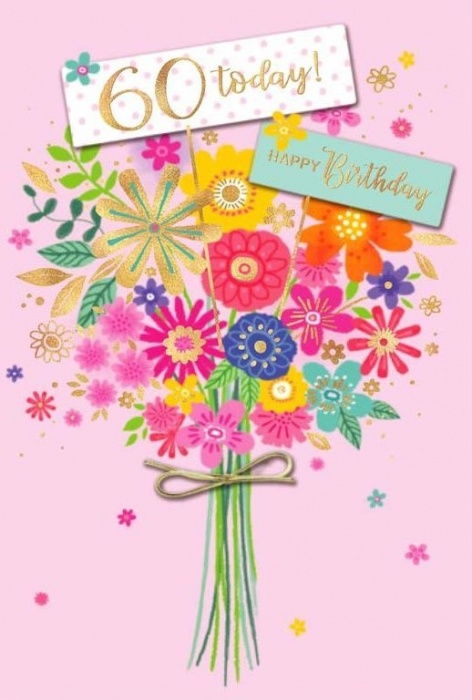 Flowers 60th Birthday Card