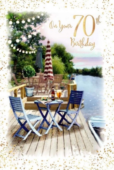 Relax By The River 70th Birthday Card