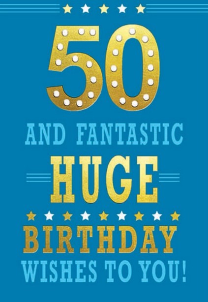 Huge Birthday Wishes 50th Birthday Card