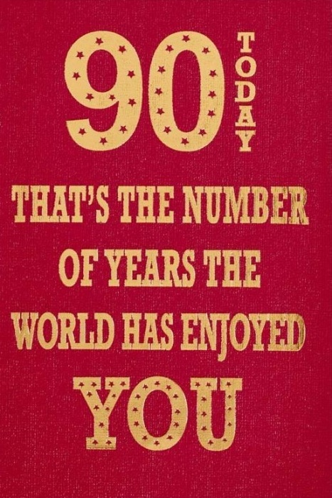 The Number Of Years 90th Birthday Card