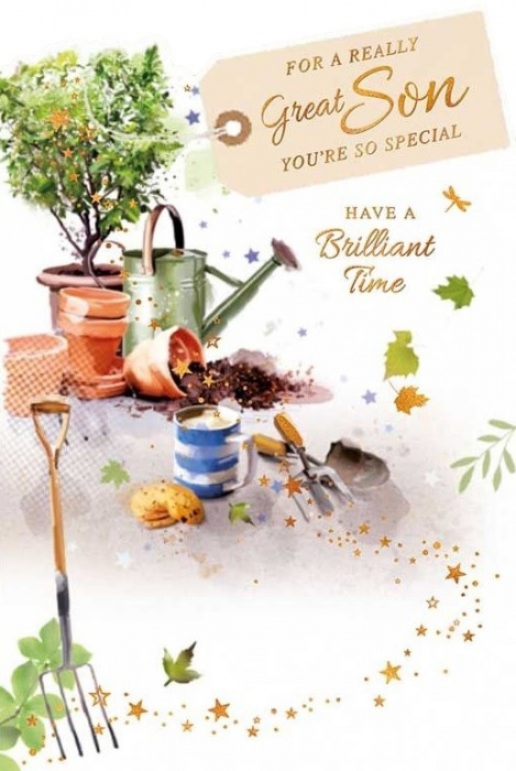 Plant Pots Son Birthday Card