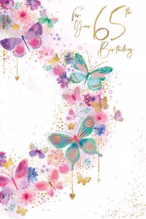Butterflies 65th Birthday Card