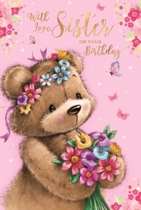 Flower Queen Sister Birthday Card