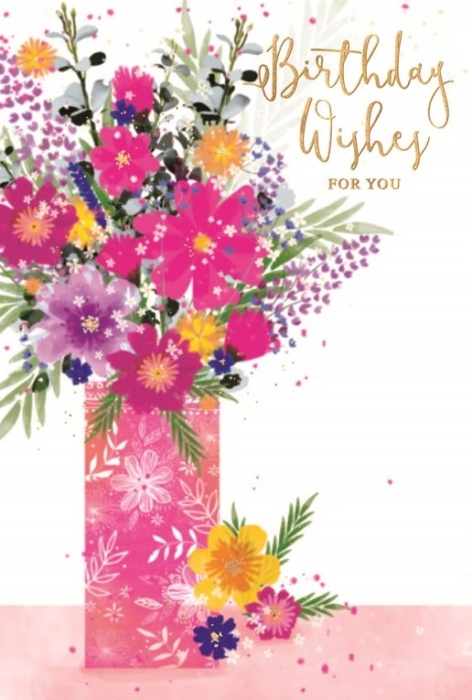Vase Of Flowers Birthday Card