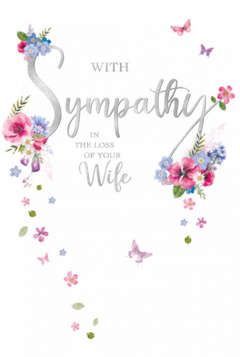 Flowers Wife Sympathy Card