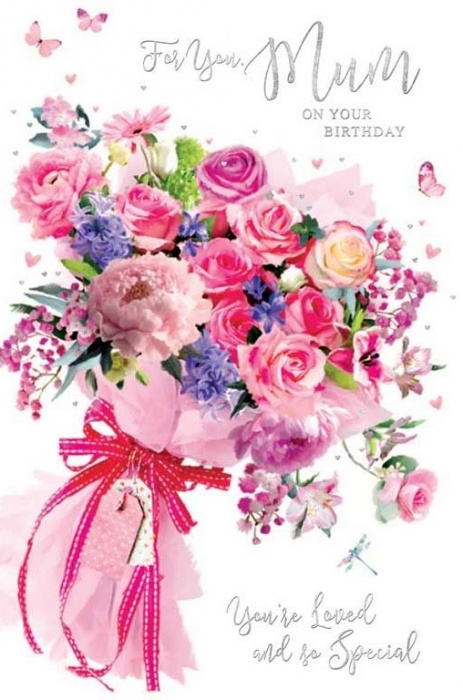 Bouquet Of Flowers Mum Birthday Card