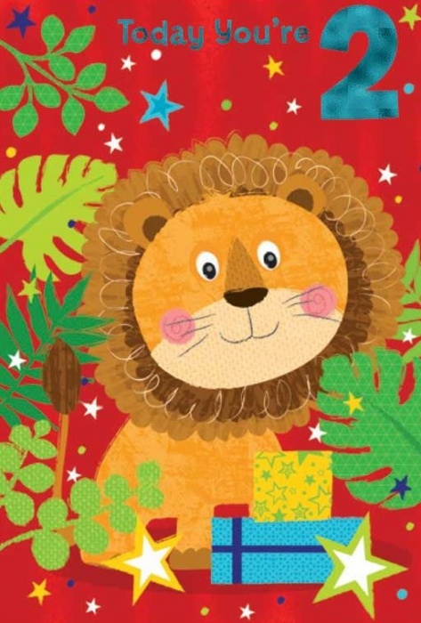 Lion 2nd Birthday Card