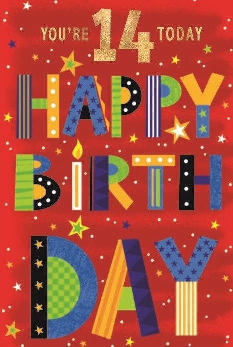 Happy Birthday 14th Birthday Card