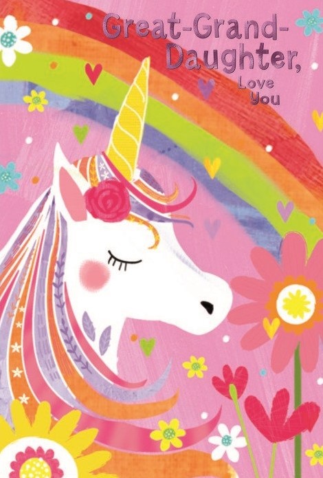 Unicorn Great-Grand-Daughter Birthday Card