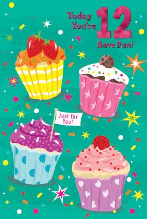 Cupcakes 12th Birthday Card