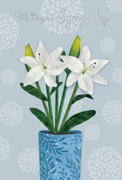 White Lilies Sympathy Card