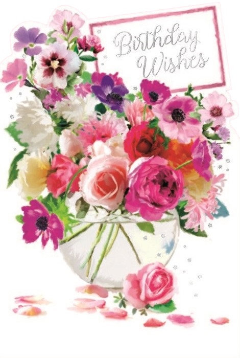 Vase Of Flowers Birthday Card
