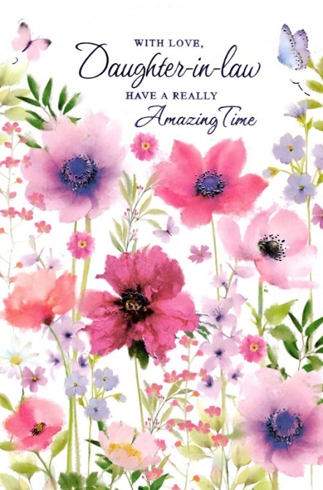 Purple Flowers Daughter-In-Law Birthday Card