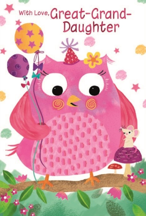 Owl Great-Grand-Daughter Birthday Card