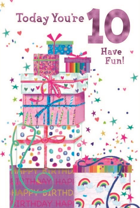 Birthday Presents 10th Birthday Card