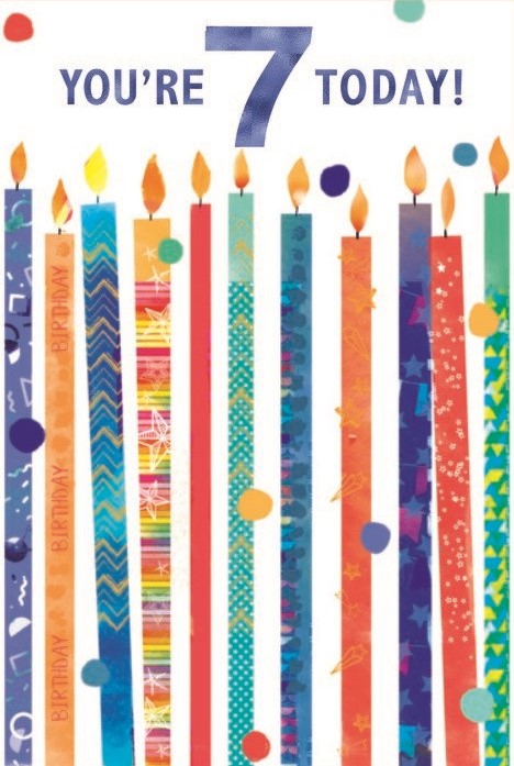 Candles 7th Birthday Card