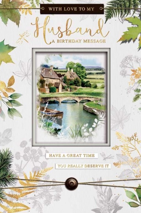 Leaves Husband Birthday Card