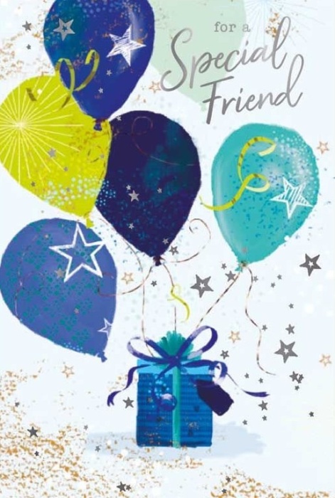 Stars & Balloons Friend Birthday Card