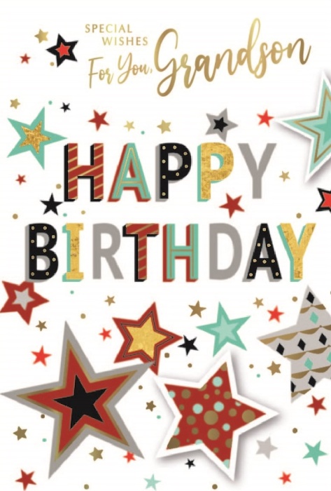 Happy Birthday Stars Grandson Birthday Card